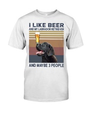 beer and Black Labrador Classic T-Shirt front