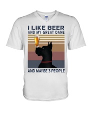 Beer and Great Dane V-Neck T-Shirt thumbnail