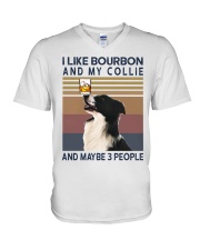 Bourbon and Collie V-Neck T-Shirt thumbnail