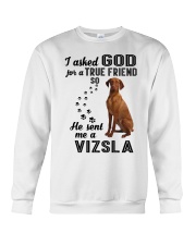 Vizsla Asked God Crewneck Sweatshirt thumbnail