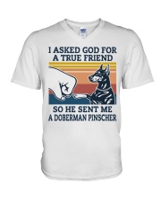 true friend Doberman Pinscher V-Neck T-Shirt thumbnail