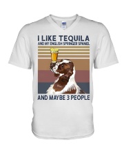 Tequila and English Springer Spaniel V-Neck T-Shirt thumbnail