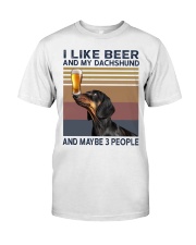 I like beer and my Dachshund Premium Fit Mens Tee thumbnail