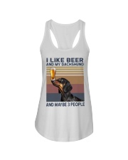 I like beer and my Dachshund Ladies Flowy Tank thumbnail