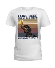 I like beer and my Dachshund Ladies T-Shirt thumbnail