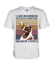 Bourbon and English Springer Spaniel V-Neck T-Shirt thumbnail