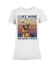 Wine and German Shepherd Premium Fit Ladies Tee thumbnail