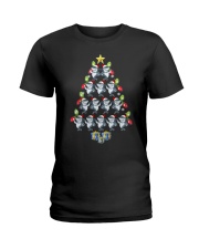 Santa Shark Xmas Tree Tshirt Elf Shark Funny Tee f Ladies T-Shirt thumbnail