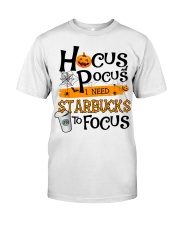 Hocus Pocus I need Coffee to Focus Classic T-Shirt front