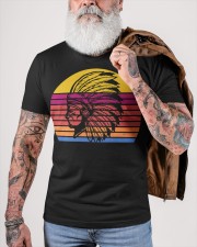Vintage Sunset Native American Classic T-Shirt custom-t-shirts-classic-lifestyle-front-449