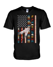 Native American Flag V-Neck T-Shirt tile
