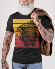 Vintage Sunset Native American Classic T-Shirt custom-t-shirts-classic-lifestyle-front-449
