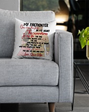 You Are In My Heart Firefighter Square Pillowcase aos-pillow-square-front-lifestyle-05