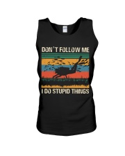 Vintage Scuba Don't Follow Me I Do Stupid Things Unisex Tank tile