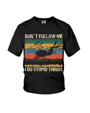 Vintage Scuba Don't Follow Me I Do Stupid Things Youth T-Shirt tile