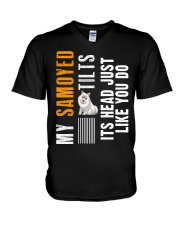 Samoyed V-Neck T-Shirt tile
