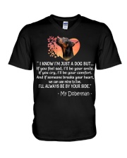 Doberman V-Neck T-Shirt tile