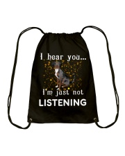 Catahoula Leopard Dog I hear you not listening Drawstring Bag tile