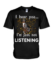Catahoula Leopard Dog I hear you not listening V-Neck T-Shirt tile
