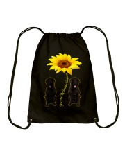 Flat Coated Retriever You Are My Sunshine Sunflower Drawstring Bag tile