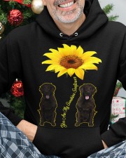 Flat Coated Retriever You Are My Sunshine Sunflower Hooded Sweatshirt custom-hoodie-sweatshirt-lifestyle-front-215