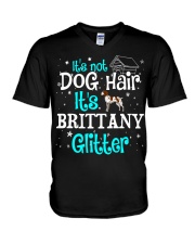Brittany Spaniel It's Not Dog Hair V-Neck T-Shirt tile
