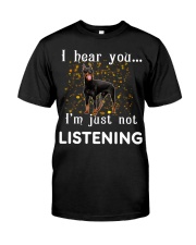 Doberman I hear you not listening Premium Fit Mens Tee tile