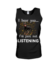 Doberman I hear you not listening Unisex Tank tile