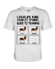 Cavalier King Charles Spaniel Guide To Training V-Neck T-Shirt tile