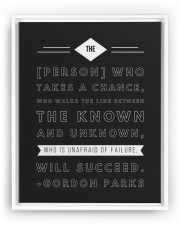 Gordon Parks - Unafraid of Failure 11x14 White Floating Framed Canvas Prints aos-floating-white-framed-canvas-pgw-11x14-front-02