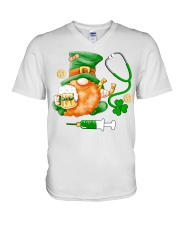 St Patrick's Day Gnome V-Neck T-Shirt tile
