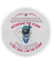 6 Feet Back I Am The Storm - Pink Circle Ornament (Wood tile