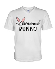 Phlebotomist Bunny Easter V-Neck T-Shirt tile