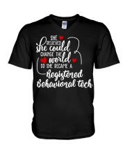 Registered behavioral tech V-Neck T-Shirt tile