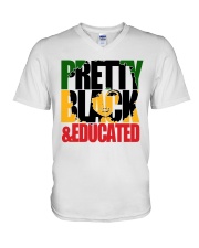 Pretty Black and Educated V-Neck T-Shirt tile