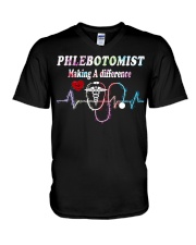 Phlebotomist V-Neck T-Shirt tile