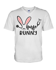 Nurse Bunny Stethoscope Easter V-Neck T-Shirt tile