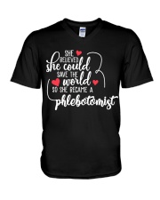 Phlebotomist V-Neck T-Shirt tile