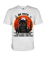 Cat Lady 3 V-Neck T-Shirt tile