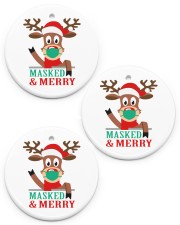 Reindeer Christmas Circle ornament - 3 pieces (porcelain) front