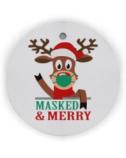 Reindeer Christmas Circle Ornament (Wood tile