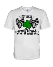 Not Lucky Simply Blessed V-Neck T-Shirt tile