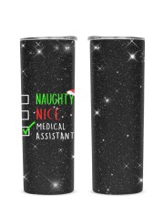 Medical Assistant - MA Glitter Tumbler tile