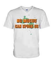 No mucus can spook us V-Neck T-Shirt tile