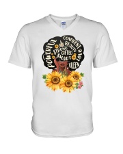 Afro Girl V-Neck T-Shirt tile