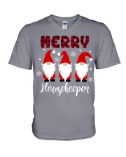 Housekeeper Christmas V-Neck T-Shirt tile