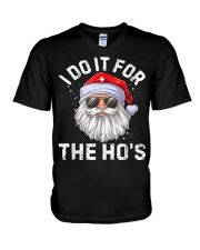 I do it for the ho's santa nurse V-Neck T-Shirt tile
