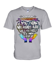 Housekeeper V-Neck T-Shirt tile