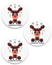 OT Reindeer Christmas Circle ornament - 3 pieces (porcelain) front