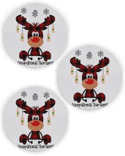 OT Reindeer Christmas Circle Ornament (Wood tile